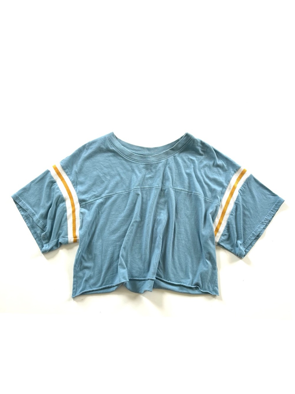 Wild Fable Blue Sporty Cotton Blend Crop Top Tee Shirt